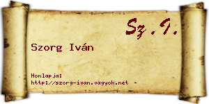 Szorg Iván névjegykártya